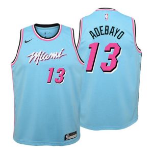 Kinder 2019-20 Miami Heat Trikot #13 Bam Adebayo City Blau Swingman