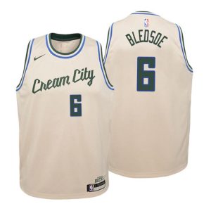 Kinder 2019-20 Milwaukee Bucks Trikot #6 Eric Bledsoe City Cream Swingman