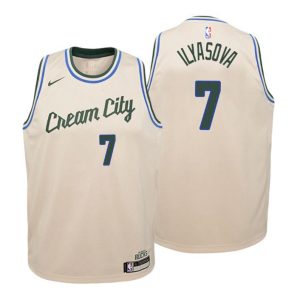 Kinder 2019-20 Milwaukee Bucks Trikot #7 Ersan Ilyasova City Cream Swingman