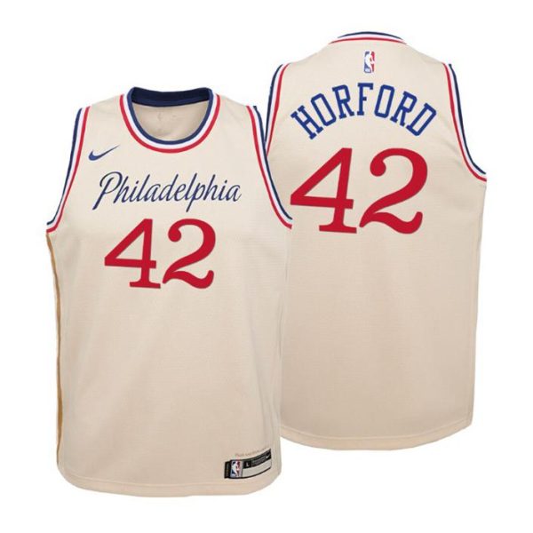 Kinder 2019-20 Philadelphia 76ers Trikot #42 Al Horford City Cream Swingman