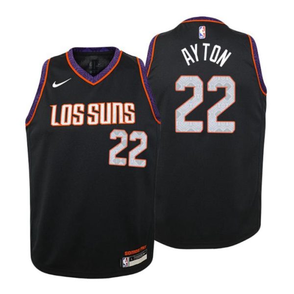 Kinder 2019-20 Phoenix Suns Trikot #22 Deandre Ayton City Schwarz Swingman