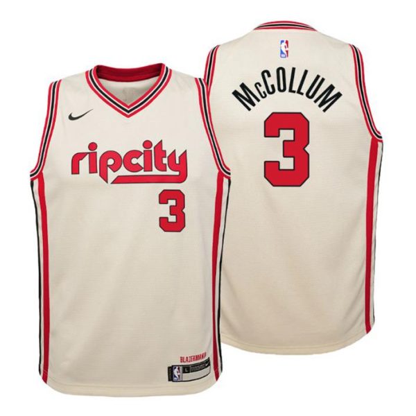 Kinder 2019-20 Portland Trail Blazers Trikot #3 C.J. McCollum City Cream Swingman