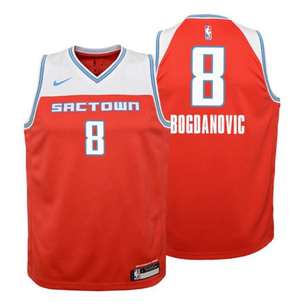 Kinder 2019-20 Sacramento Kings Trikot #8 Bogdan Bogdanovic City Rot Swingman