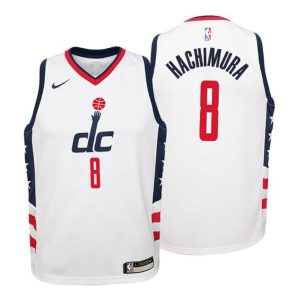 Kinder 2019-20 Washington Wizards Trikot #8 Rui Hachimura City Weiß Swingman