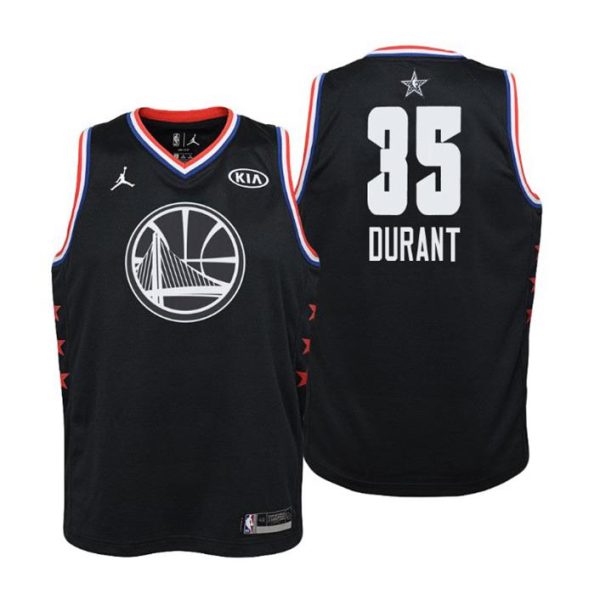 Kinder 2019 NBA All-Star Trikot Game Golden State Warriors Trikot #35 Kevin Durant Schwarz Swingman