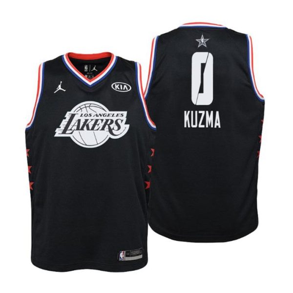 Kinder 2019 NBA All-Star Trikot Game Los Angeles Lakers Trikot #0 Kyle Kuzma Schwarz Swingman