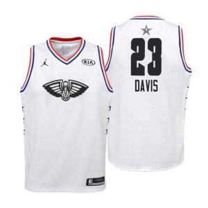 Kinder 2019 NBA All-Star Trikot Game New Orleans Pelicans Trikot #23 Anthony Davis Weiß Swingman