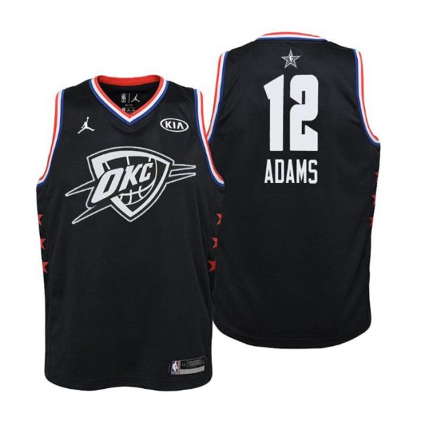 Kinder 2019 NBA All-Star Trikot Game Oklahoma City Thunder Trikot #12 Steven Adams Schwarz Swingman