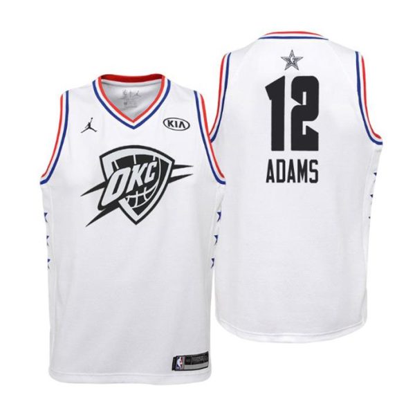 Kinder 2019 NBA All-Star Trikot Game Oklahoma City Thunder Trikot #12 Steven Adams Weiß Swingman