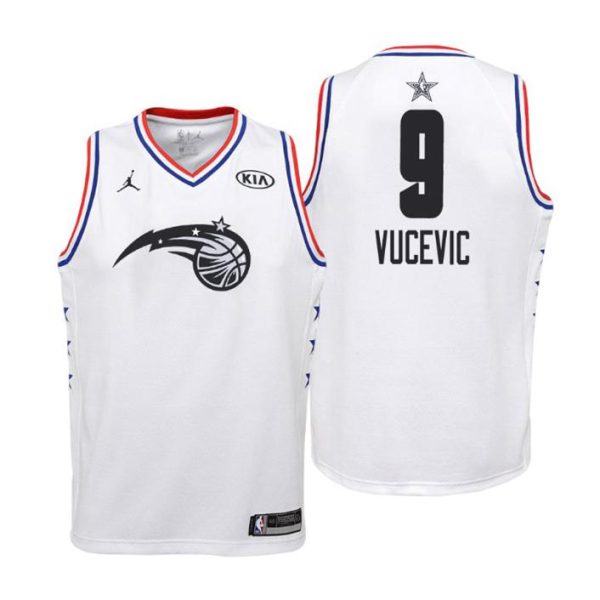 Kinder 2019 NBA All-Star Trikot Game Orlando Magic Trikot #9 Nikola Vucevic Weiß Swingman