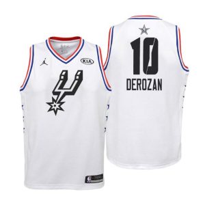 Kinder 2019 NBA All-Star Trikot Game San Antonio Spurs Trikot #10 DeMar DeRozan Weiß Swingman