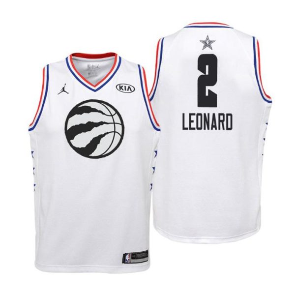 Kinder 2019 NBA All-Star Trikot Game Toronto Raptors Trikot #2 Kawhi Leonard Weiß Swingman