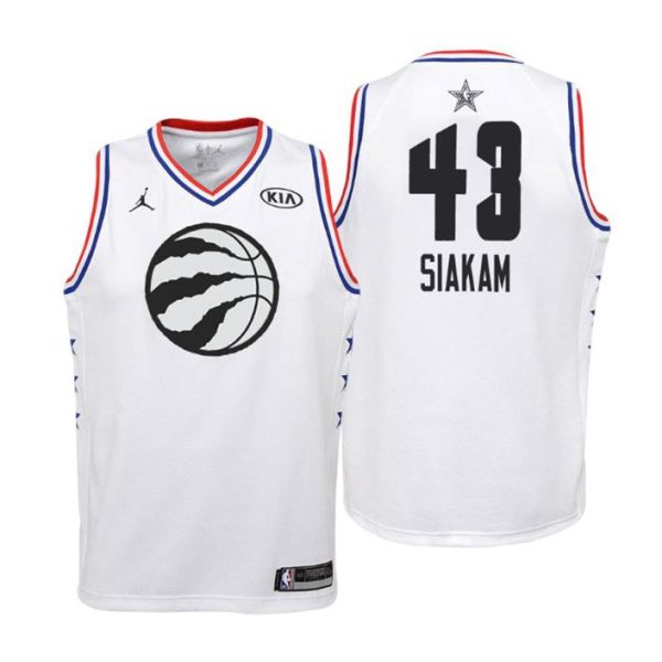 Kinder 2019 NBA All-Star Trikot Game Toronto Raptors Trikot #43 Pascal Siakam Weiß Swingman