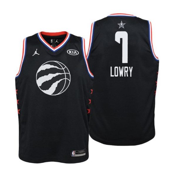 Kinder 2019 NBA All-Star Trikot Game Toronto Raptors Trikot #7 Kyle Lowry Schwarz Swingman