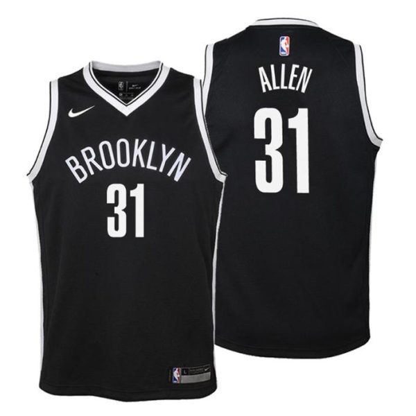 Kinder Brooklyn Nets Trikot #31 Jarrett Allen Icon Schwarz Swingman