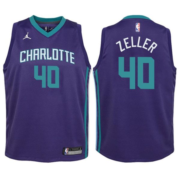 Kinder Charlotte Hornets Trikot #40 Cody Zeller Lila Swingman – Statement Edition