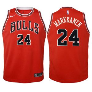 Kinder Chicago Bulls Trikot #24 Lauri Markkanen Rot Swingman – Icon Edition