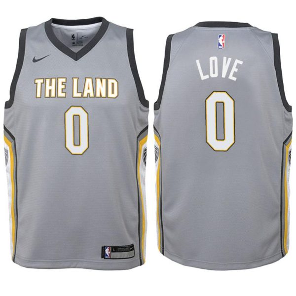 Kinder Cleveland Cavaliers Trikot #0 Kevin Love Grau Swingman – City Edition