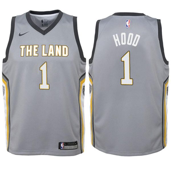 Kinder Cleveland Cavaliers Trikot #1 Rodney Hood Grau Swingman – City Edition Edition