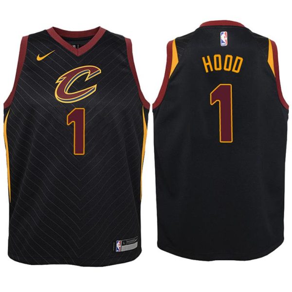 Kinder Cleveland Cavaliers Trikot #1 Rodney Hood Schwarz Swingman – Statement Edition