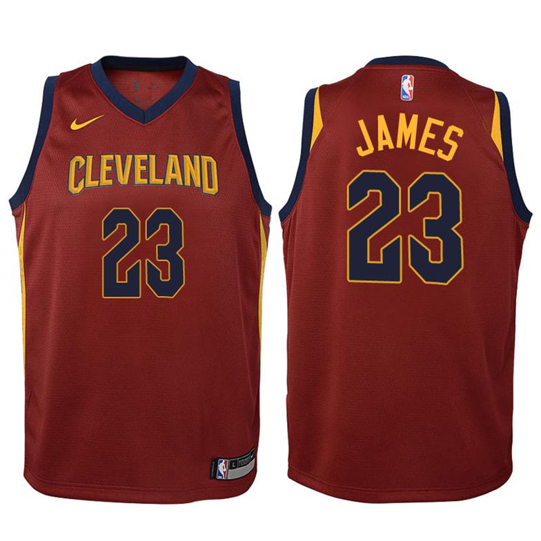 Kinder Cleveland Cavaliers Trikot #23 LeBron James Maroon Swingman -Icon Edition