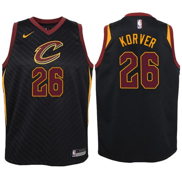 Kinder Cleveland Cavaliers Trikot #26 Kyle Korver Schwarz Swingman -Statement Edition