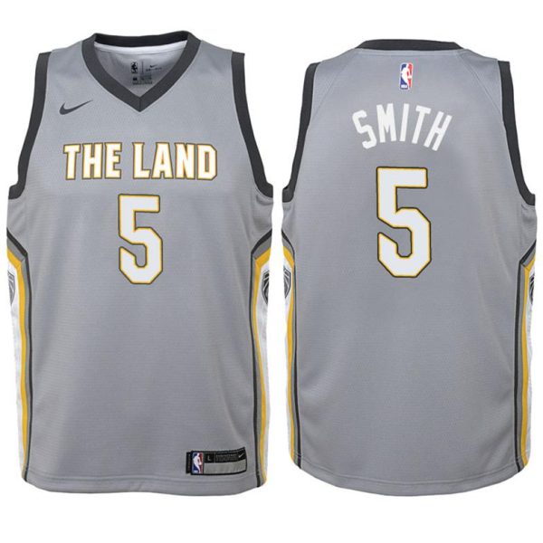 Kinder Cleveland Cavaliers Trikot #5 JR Smith Grau Swingman – City Edition