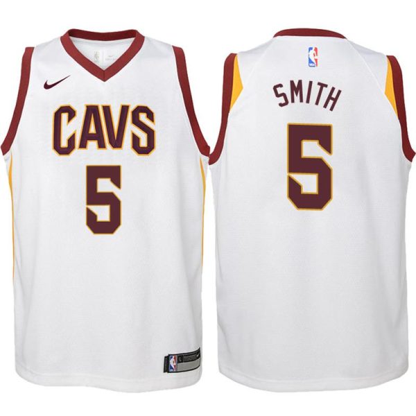 Kinder Cleveland Cavaliers Trikot #5 JR Smith Weiß Swingman -Association Edition