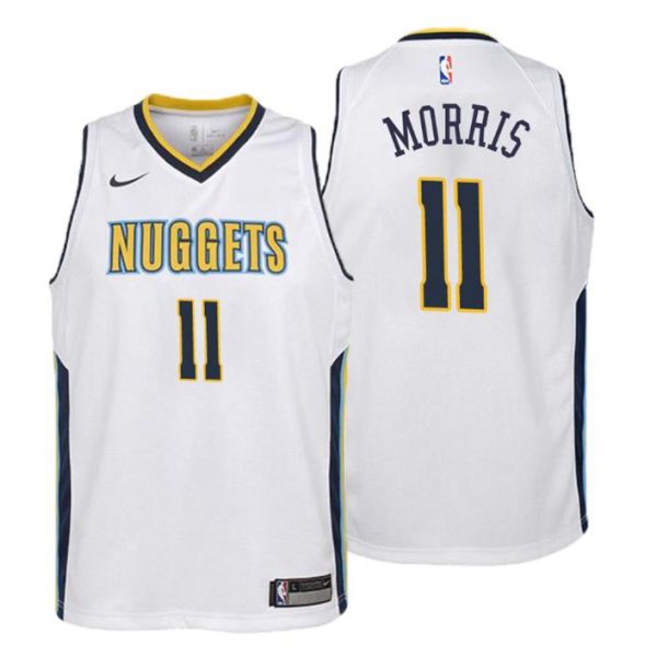 Kinder Denver Nuggets Trikot #11 Monte Morris Association Weiß Swingman