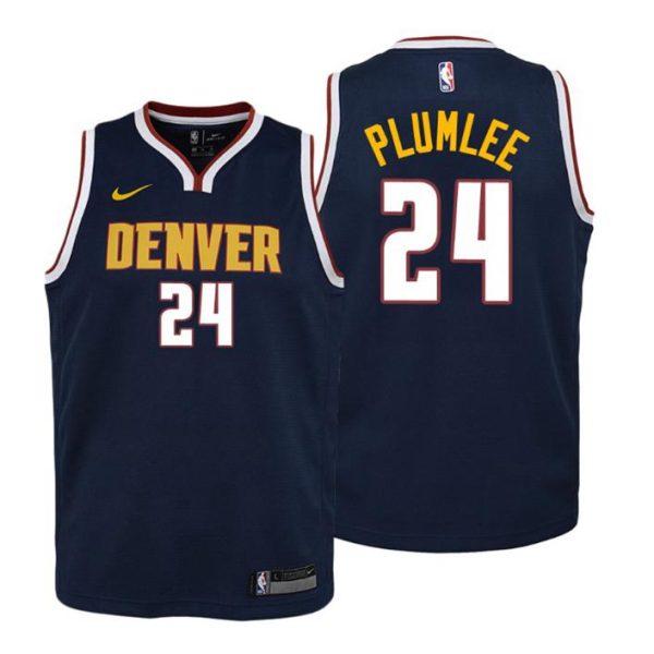 Kinder Denver Nuggets Trikot #24 Mason Plumlee Icon Edition Navy Swingman