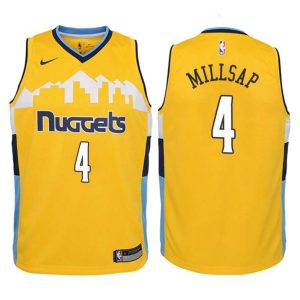 Kinder Denver Nuggets Trikot #4 Paul Millsap Gold Swingman – Statement Edition