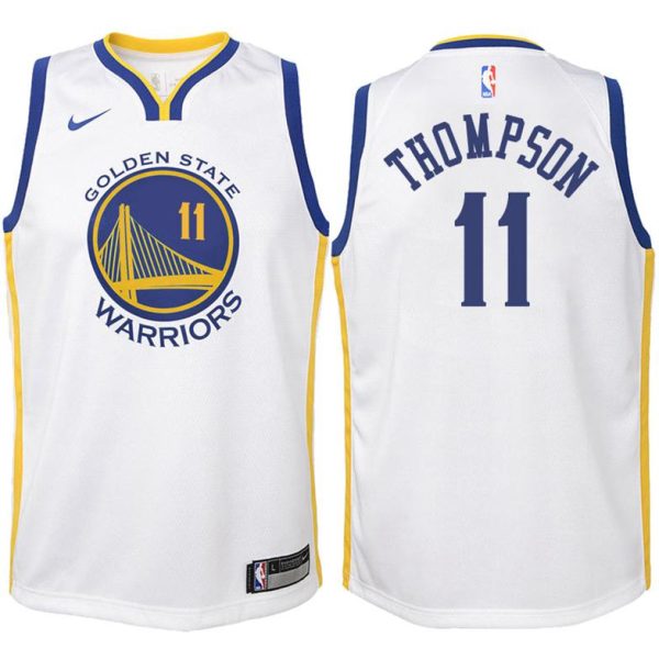 Kinder Golden State Warriors Trikot #11 Klay Thompson Weiß Swingman -Association Edition