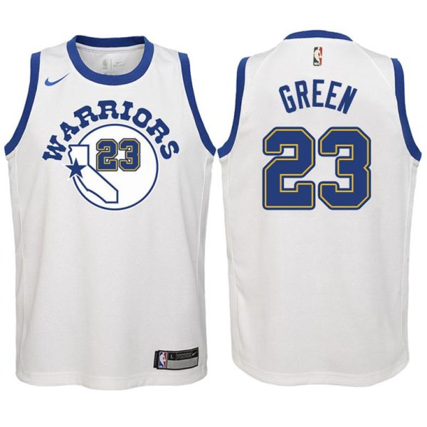 Kinder Golden State Warriors Trikot #23 Draymond Grün Weiß Swingman -Icon Edition