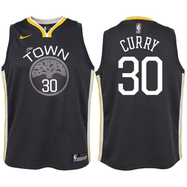 Kinder Golden State Warriors Trikot #30 Stephen Curry Schwarz Swingman -Statement Edition