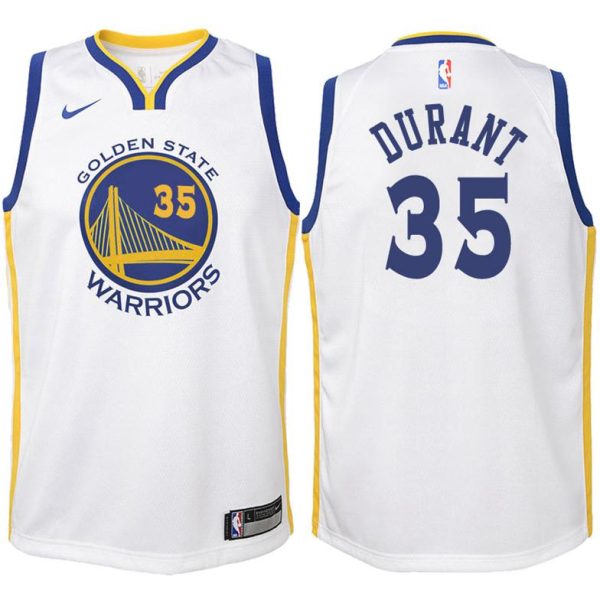 Kinder Golden State Warriors Trikot #35 Kevin Durant Weiß Swingman -Association Edition