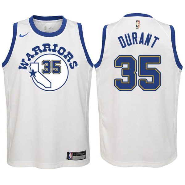 Kinder Golden State Warriors Trikot #35 Kevin Durant Weiß Swingman -Icon Edition