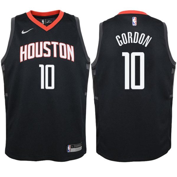 Kinder Houston Rockets Trikot #10 Eric Gordon Schwarz Swingman – Statement Edition