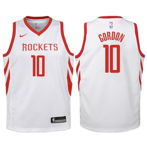 Kinder Houston Rockets Trikot #10 Eric Gordon Weiß Swingman -Association Edition