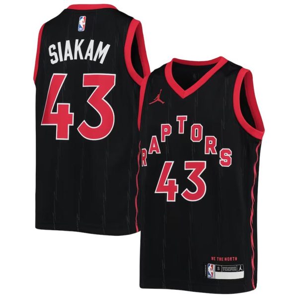 Kinder Jordan Brand Pascal Siakam Schwarz Toronto Raptors Trikot 202021 Swingman – Statement Edition