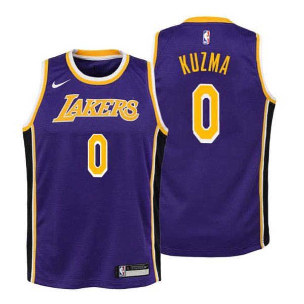 Kinder Los Angeles Lakers Trikot #0 Kyle Kuzma Statement Lila Swingman