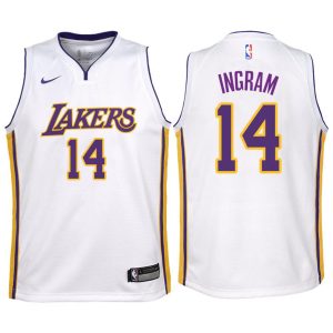 Kinder Los Angeles Lakers Trikot #14 Brandon Ingram Weiß Swingman -Association Edition