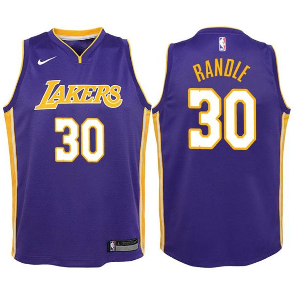 Kinder Los Angeles Lakers Trikot #30 Julius Randle Lila Swingman -Statement Edition