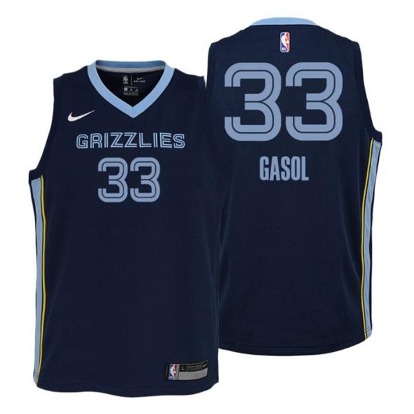 Kinder Memphis Grizzlies Trikot #33 Marc Gasol Icon Edition Navy Swingman