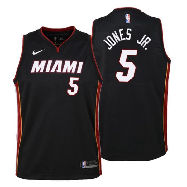 Kinder Miami Heat Trikot #5 Derrick Jones Jr. Icon Edition Schwarz Swingman