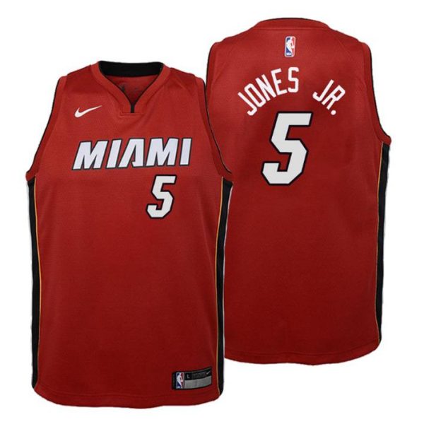 Kinder Miami Heat Trikot #5 Derrick Jones Jr. Statement Rot Swingman