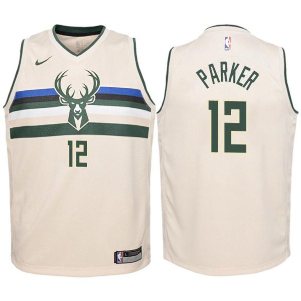 Kinder Milwaukee Bucks Trikot #12 Jabari Parker Cream Swingman – City Edition