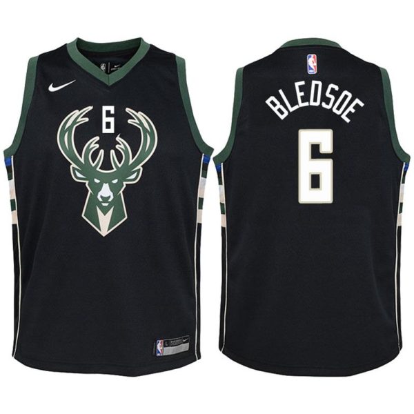 Kinder Milwaukee Bucks Trikot #6 Eric Bledsoe Schwarz Swingman -Statement Edition