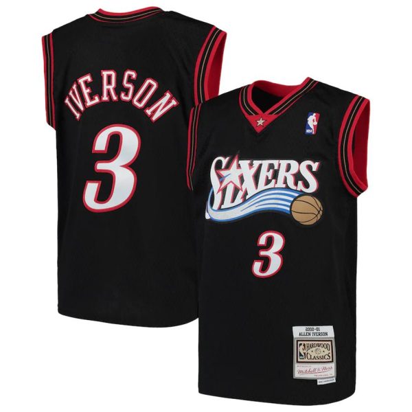 Kinder Mitchell & Ness Allen Iverson Royal Philadelphia 76ers Trikot Hardwood Classics Swingman Throwback