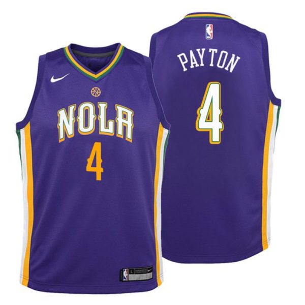 Kinder New Orleans Pelicans Trikot #4 Elfrid Payton City Edition Lila Swingman