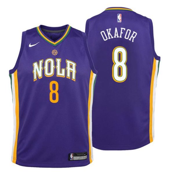 Kinder New Orleans Pelicans Trikot #8 Jahlil Okafor City Edition Lila Swingman